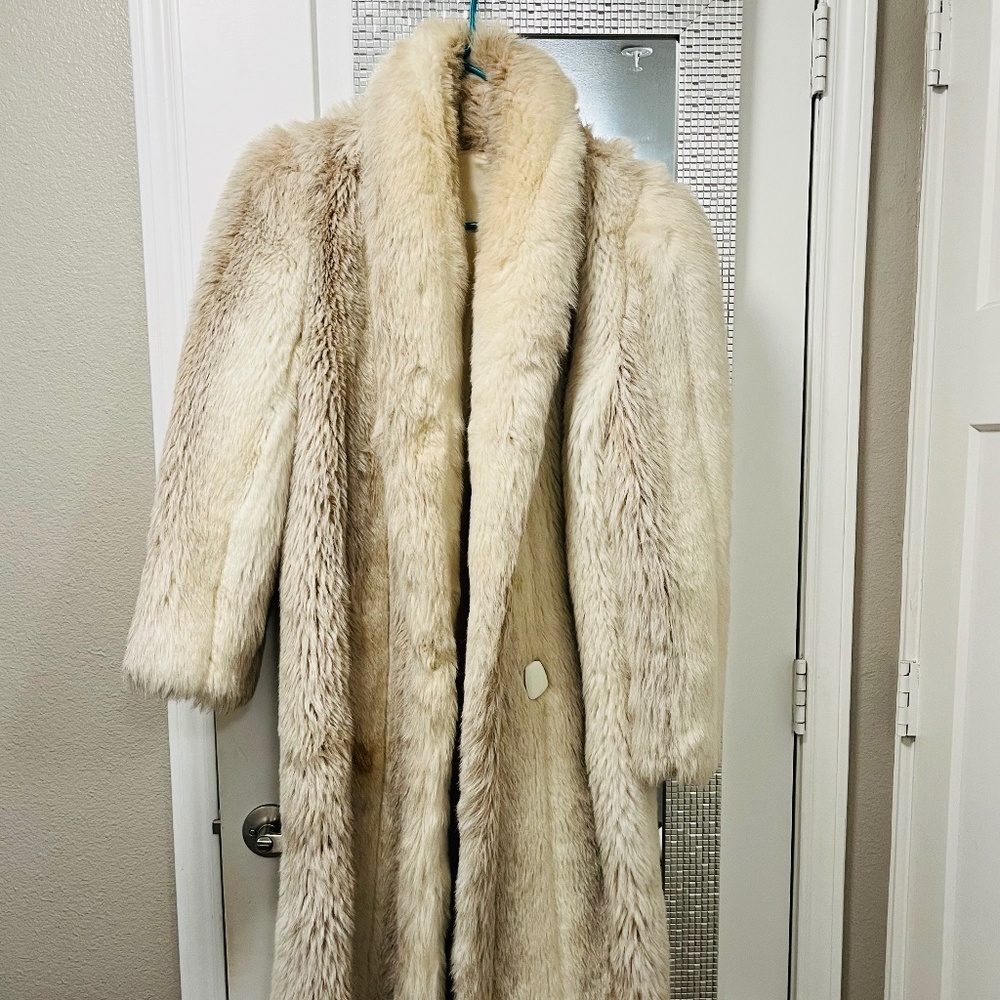 Floor length fur coat